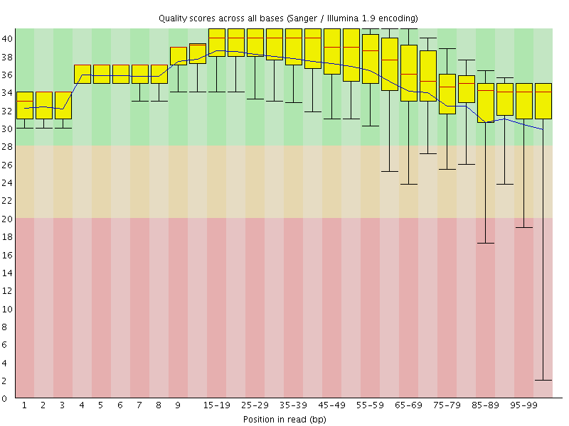 Per base quality graph