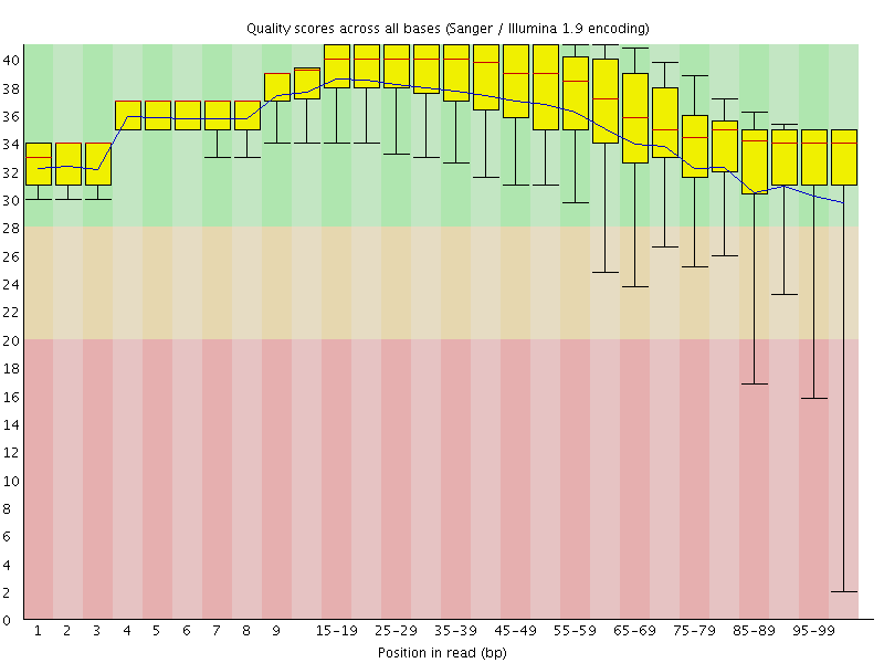 Per base quality graph
